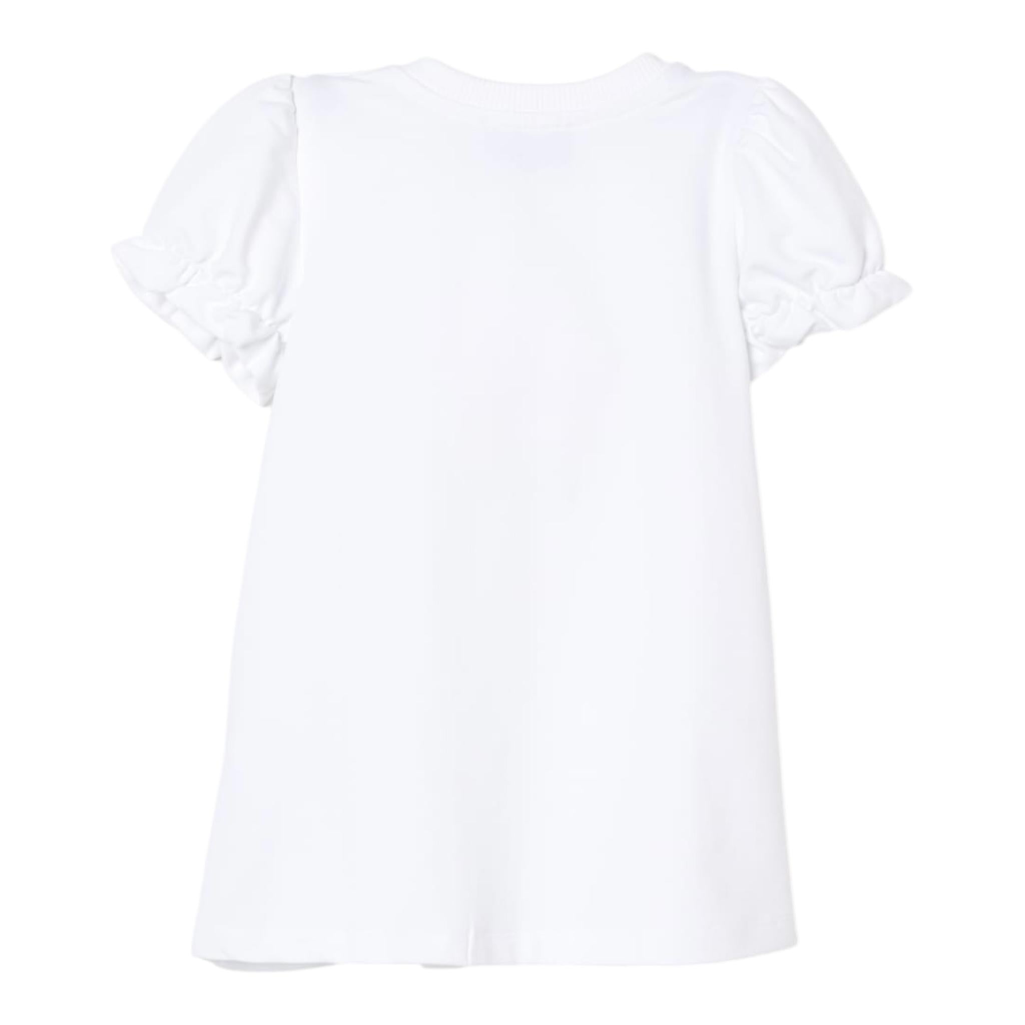 Moschino Abito Mezza Manica Tinta Unita con Stampa per Bambina MDV0CNXJ BIANCO MOSCHINO 