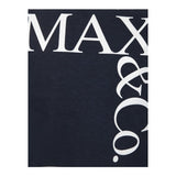 Max&amp;Co. Einfarbiges T-Shirt mit Rundhalsausschnitt und Kontrastdruck in Weiß/Blau für Mädchen