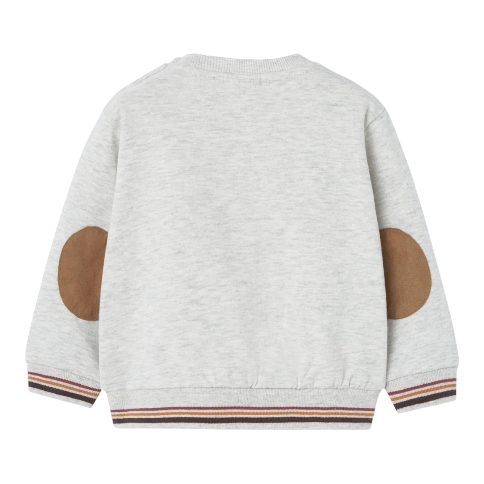 BOBOLI felpa girocollo tinta unita con stampa Beige per Neonato 339050 BEIGE BOBOLI 