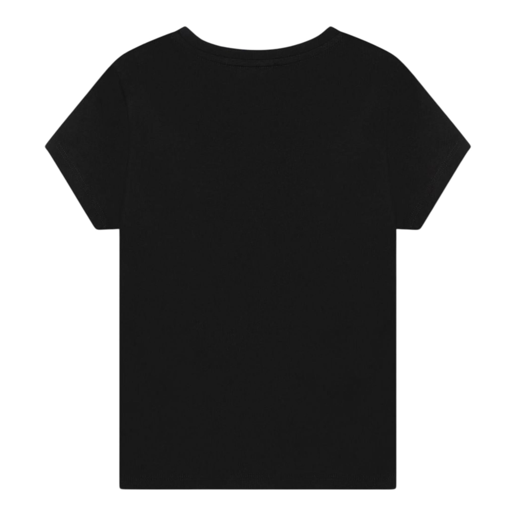 LANVIN t-shirt tinta unita con stampa Nero per Bambina N30116 NERO LANVIN 