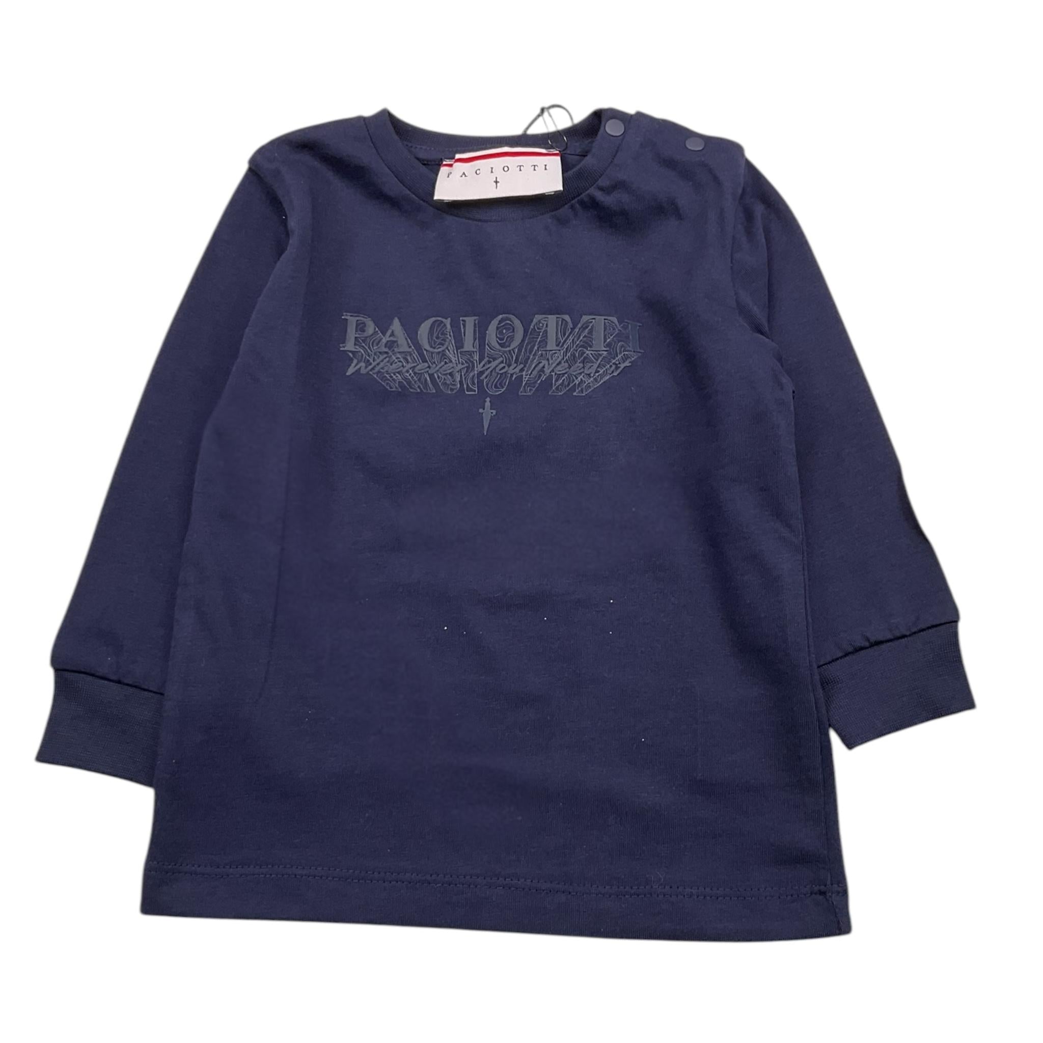 CESARE PACIOTTI shirt girocollo tinta unita con stampa Blu per Neonato TSP5373B BLU CESARE PACIOTTI 