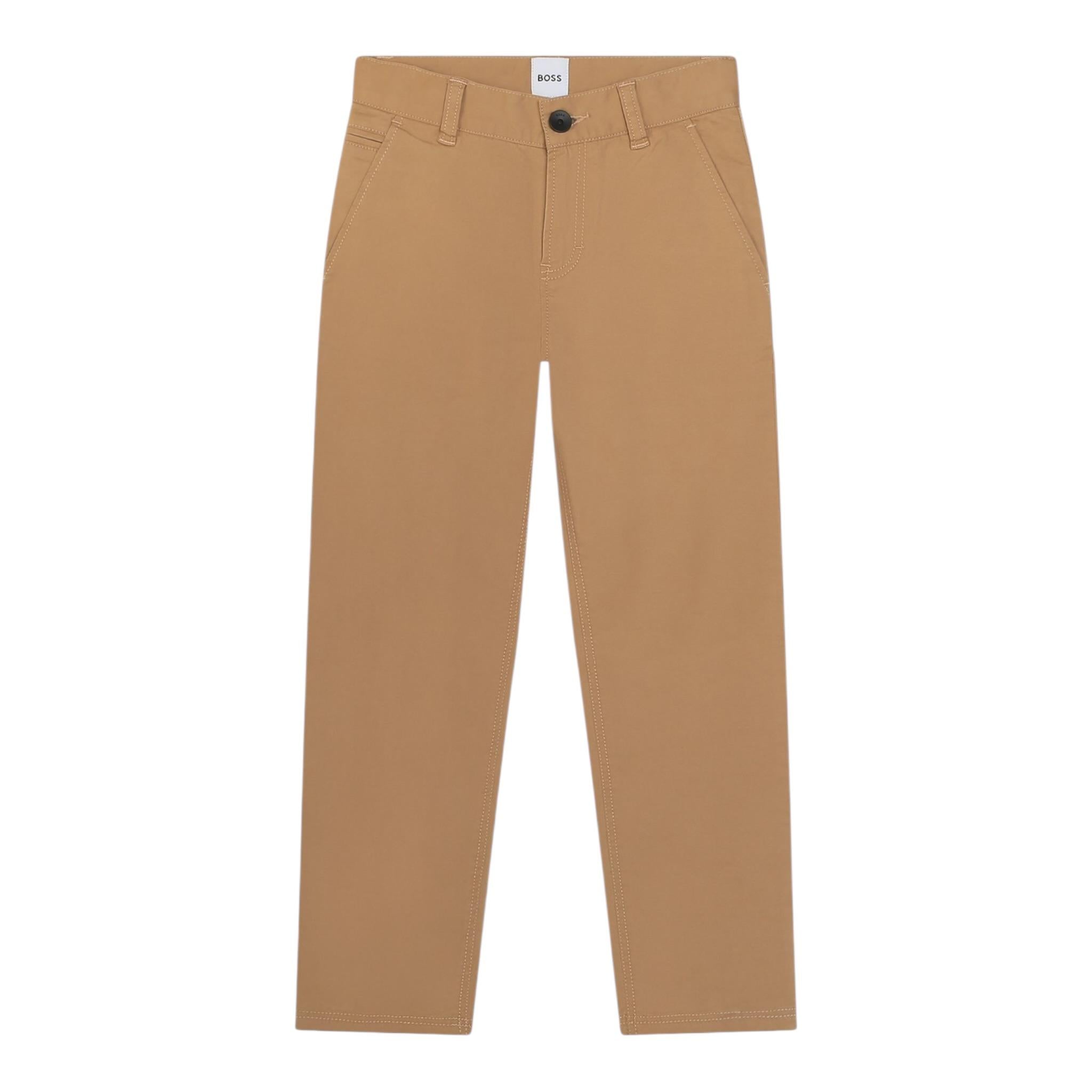 Boss Pantalone tinta unita con Girovita Regolabile Beige per Bambino J50673X BEIGE BOSS 