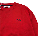 Sun68 Maglia Girocollo Tinta Unita con Logo per Neonato K33301N ROSSO SUN68 