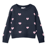 NAME IT maglia girocollo tinta unita con stampa cuori Blu per Bambina 13235240 BLU NAME IT 