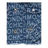 John Richmond Giubbino Crop In Denim Tinta Unita Logato per Bambina RGP25165GB BLU JOHN RICHMOND 