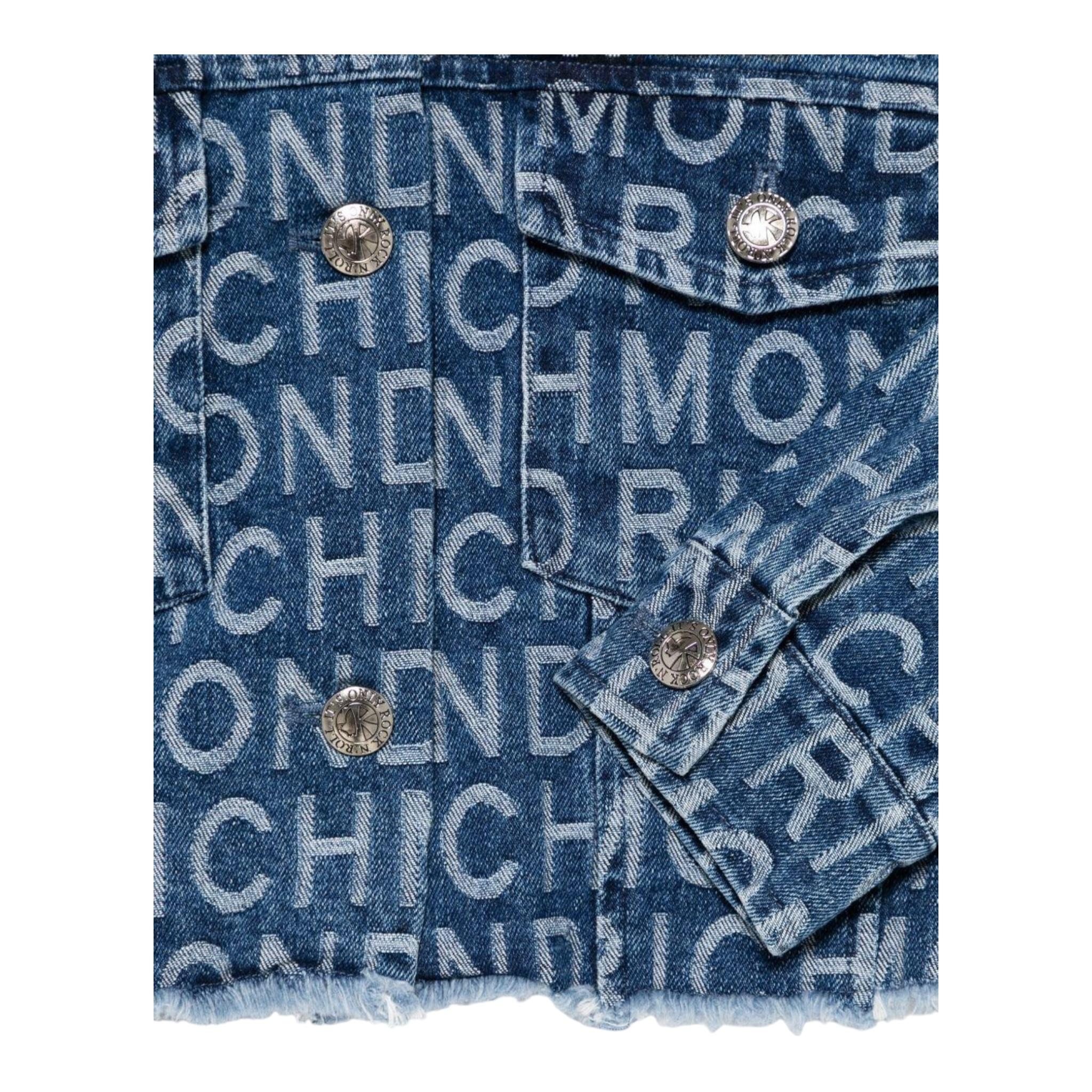 John Richmond Giubbino Crop In Denim Tinta Unita Logato per Bambina RGP25165GB BLU JOHN RICHMOND 