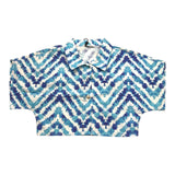 Janice Schlichtes weißes gemustertes Crop-Shirt für Mädchen