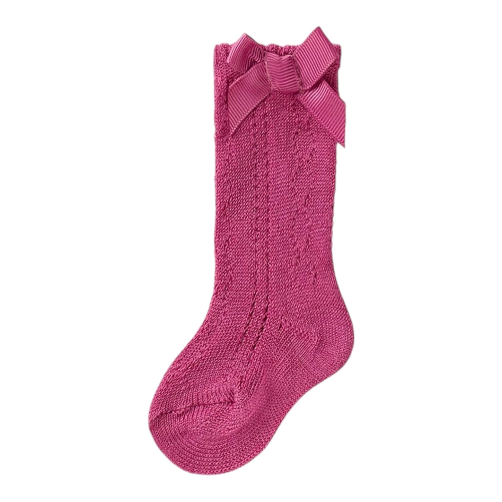 MAYORAL calzini tinta unita con fiocchetto Magenta per Neonata 9595 MAGENTA MAYORAL 