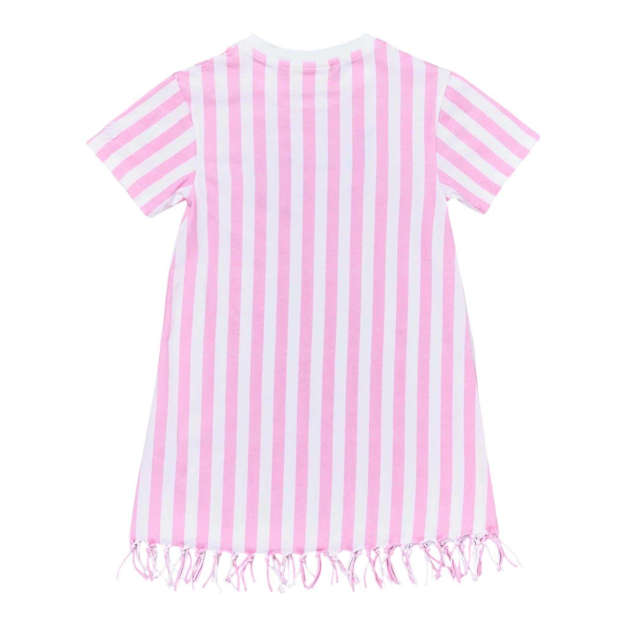 Saint Barth Abito Bicolore con Fantasia A Righe per Bambina ABY0001 BIANCO/ROSA SAINT BARTH 