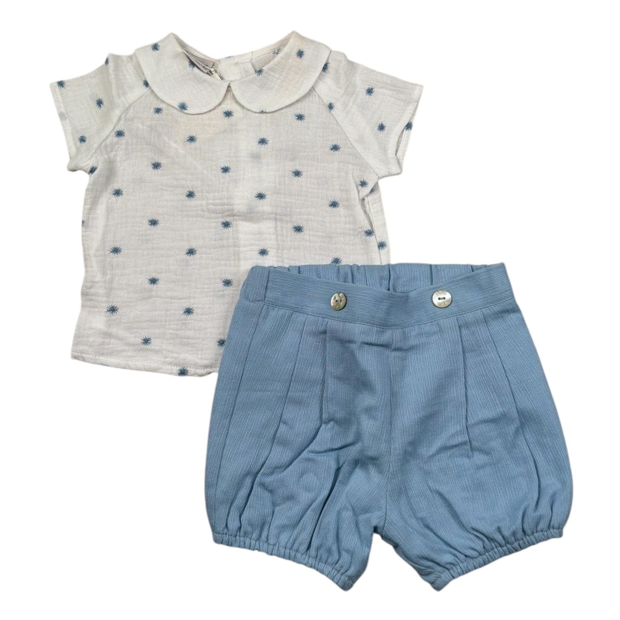 Paz Rodriguez Completo 2 Pezzi Camicia-Bermuda per Neonato 006150775 BIANCO/AZZURRO PAZ RODRIGUEZ 