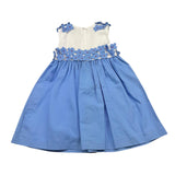 Ilfarobimbi Abito Bicolore con Applicazioni Fiori per Bambina IFB50564 BIANCO/AZZURRO ILFAROBIMBI 