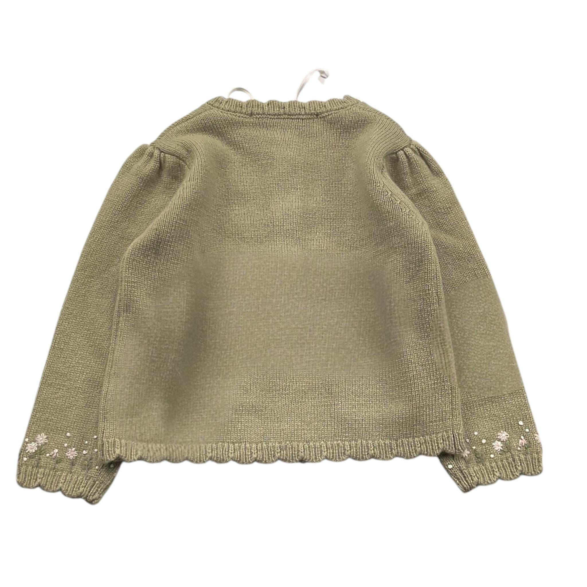 TARTINE ET CHOCOLAT cardigan tinta unita con ricami Verde per Neonata TZ18111 VERDE TARTINE ET CHOCOLAT 