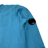 C.P. Company Felpa Girocollo tinta unita con Stampa Azzurro per Bambino CUF00B AZZURRO C.P. COMPANY 