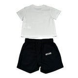 Moschino Completo 2 Pezzi T-Shirt-Bermuda Bicolore per Neonato MOG00A BIANCO/NERO MOSCHINO 