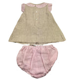 La Stupenderia 2-teiliges Set Shirt-Culotte zweifarbig beige/rosa für Baby Mädchen