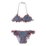 Saint Barth Costume 2 Pezzi Triangolo-Slip Tinta Unita Fantasia A Quadrettini per Bambina CEIS001 BIANCO/BLU SAINT BARTH 