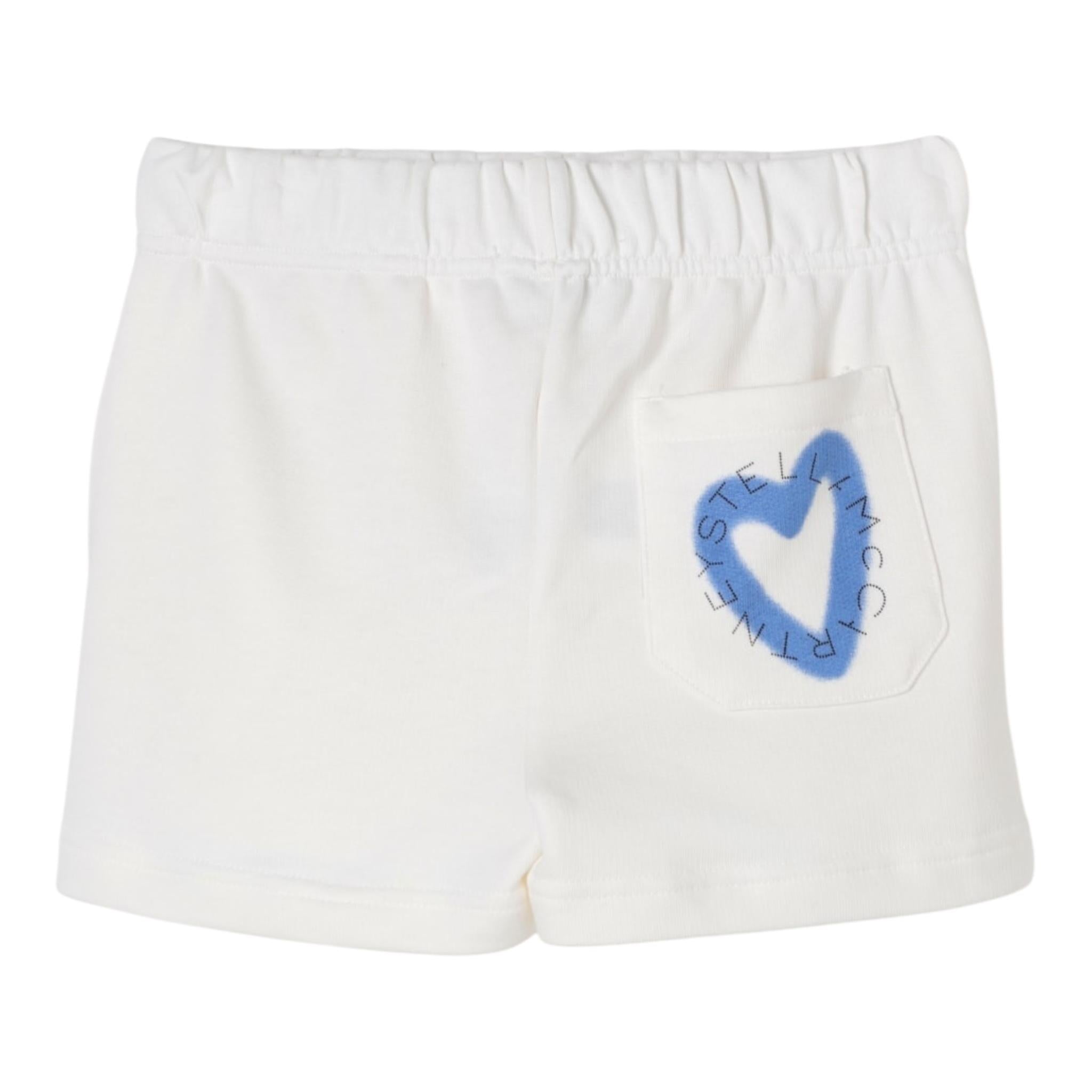 Stella Mccartney Short Tinta Unita con Stampa per Bambina TW6D99J BIANCO STELLA McCARTNEY 