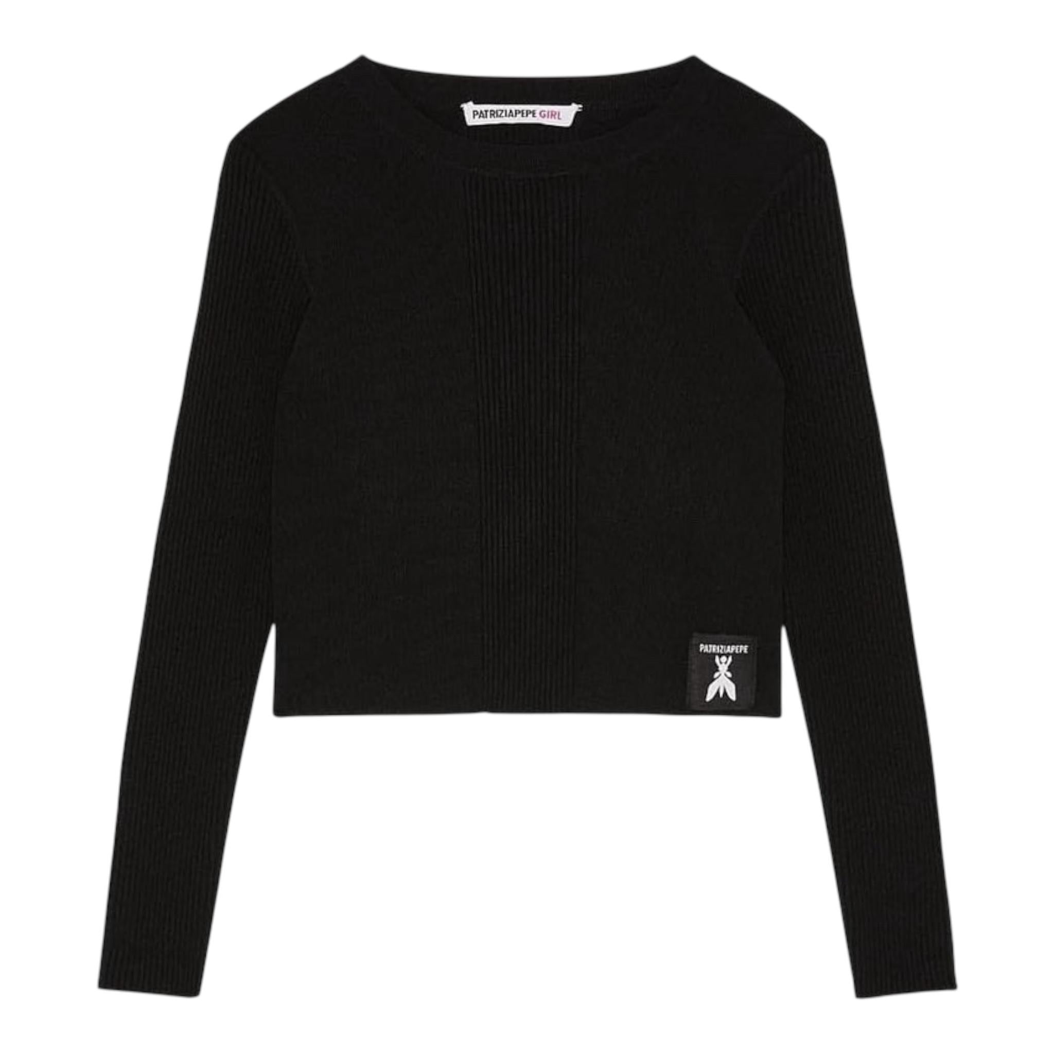 PATRIZIA PEPE shirt girocollo tinta unita Nero per Bambina 7K0050XX NERO PATRIZIA PEPE 