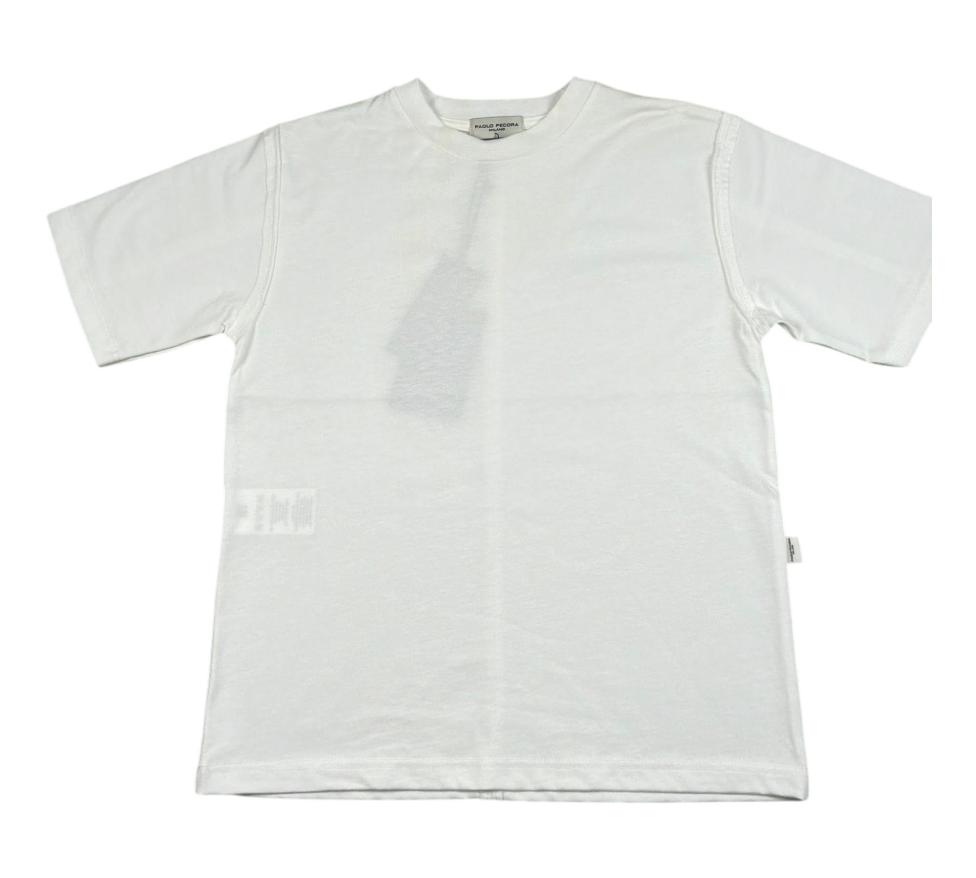 Paolo Pecora T-Shirt Girocollo Tinta Unita per Bambino PP4350 BIANCO PAOLO PECORA 
