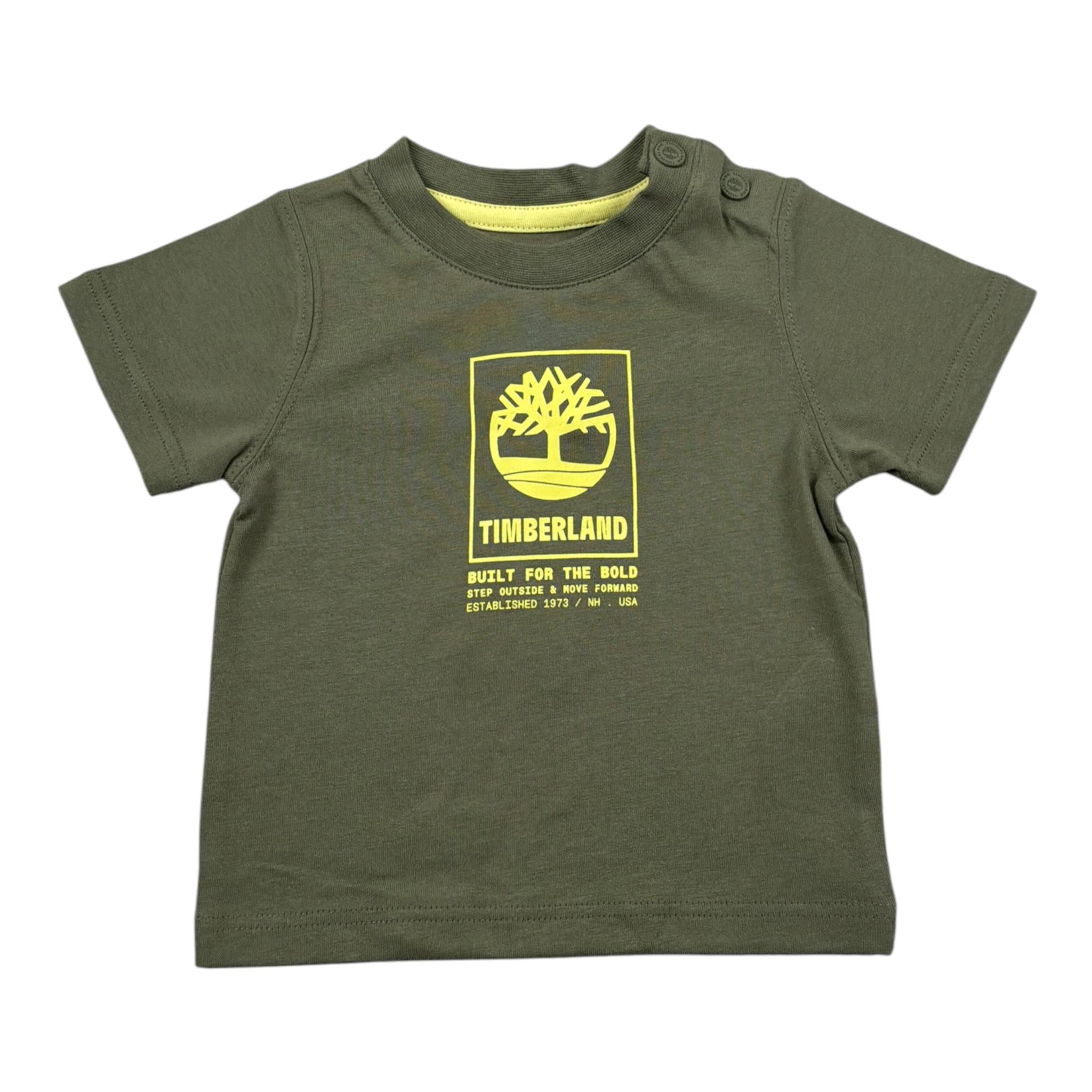 Timberland T-Shirt tinta unita con Stampa Verde per Neonato T60100 VERDE TIMBERLAND 