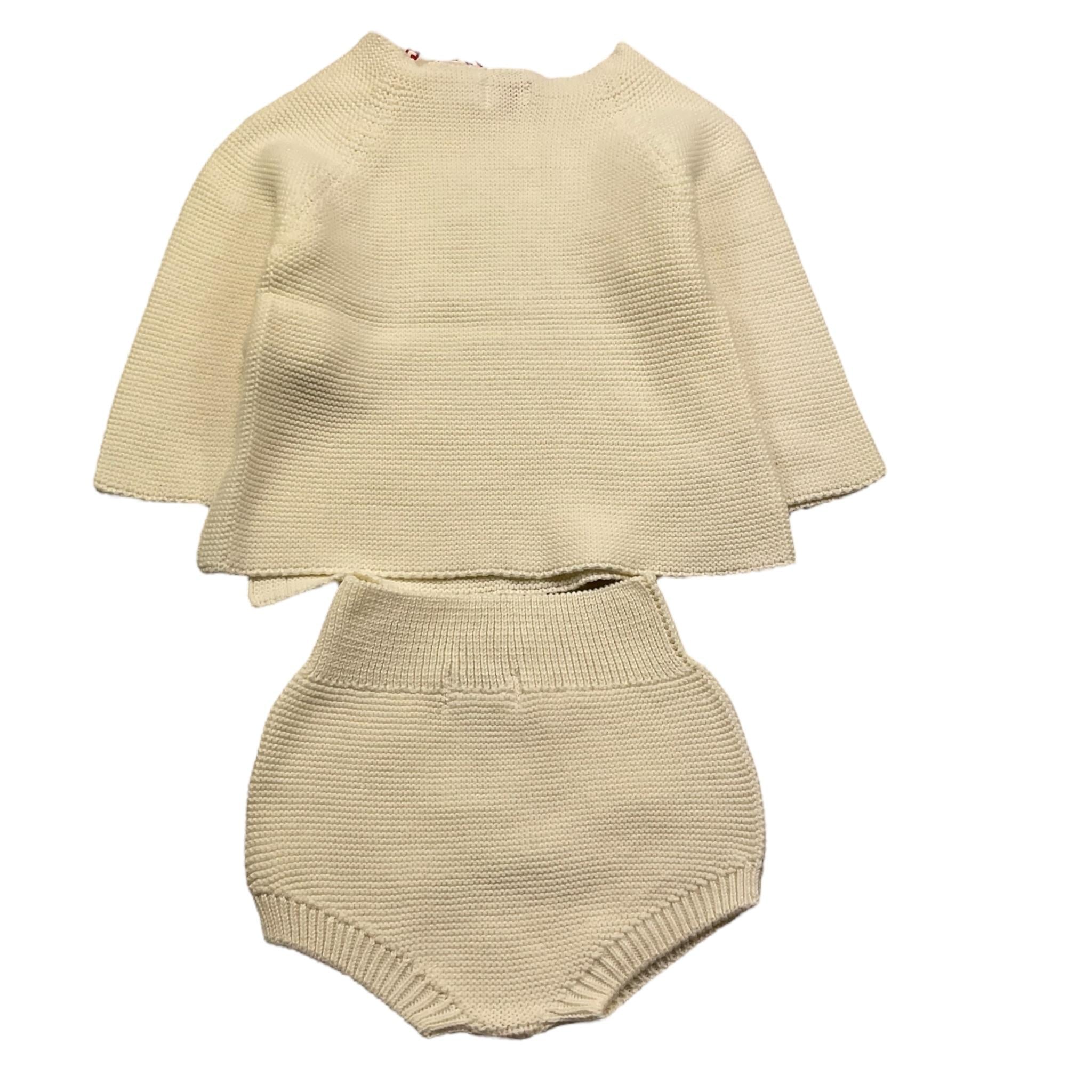 CND completo 2 pezzi maglia-culotte tinta unita Panna per Neonato 928483 PANNA CND 