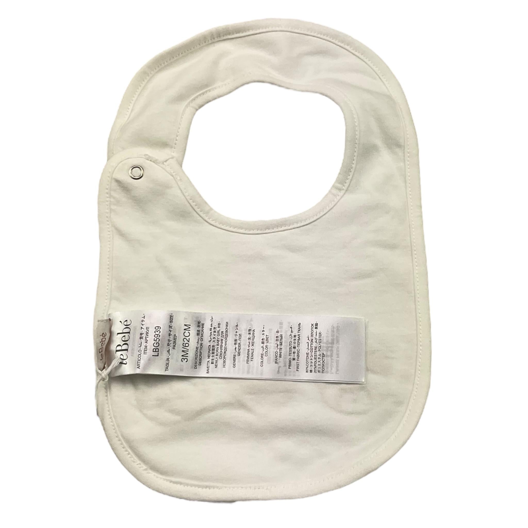 LE BEBE' bavetta tinta unita con stampe orsi Bianco per Neonata LBG5939 BIANCO LE BEBE' 