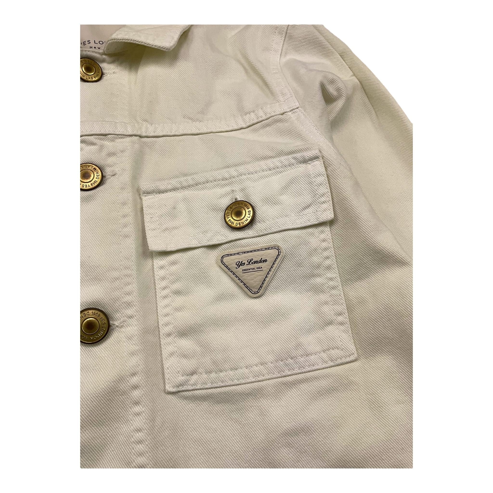 Yes London Giubbino In Denim Tinta Unita per Bambino JR0042 PANNA YES LONDON 