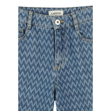 Lanvin Bermuda In Denim Tinta Unita con Girovita Regolabile per Bambino N30220 BLU LANVIN 