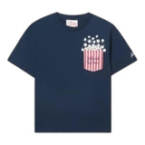 Saint Barth T-Shirt Girocollo Tinta Unita con Stampa per Bambino EDD0001 BLU SAINT BARTH 