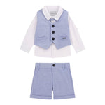 Guess Completo 4 Pezzi Camicia-Bermuda-Gilet-Papillions per Neonato I5RG21WF6P0 AZZURRO GUESS 