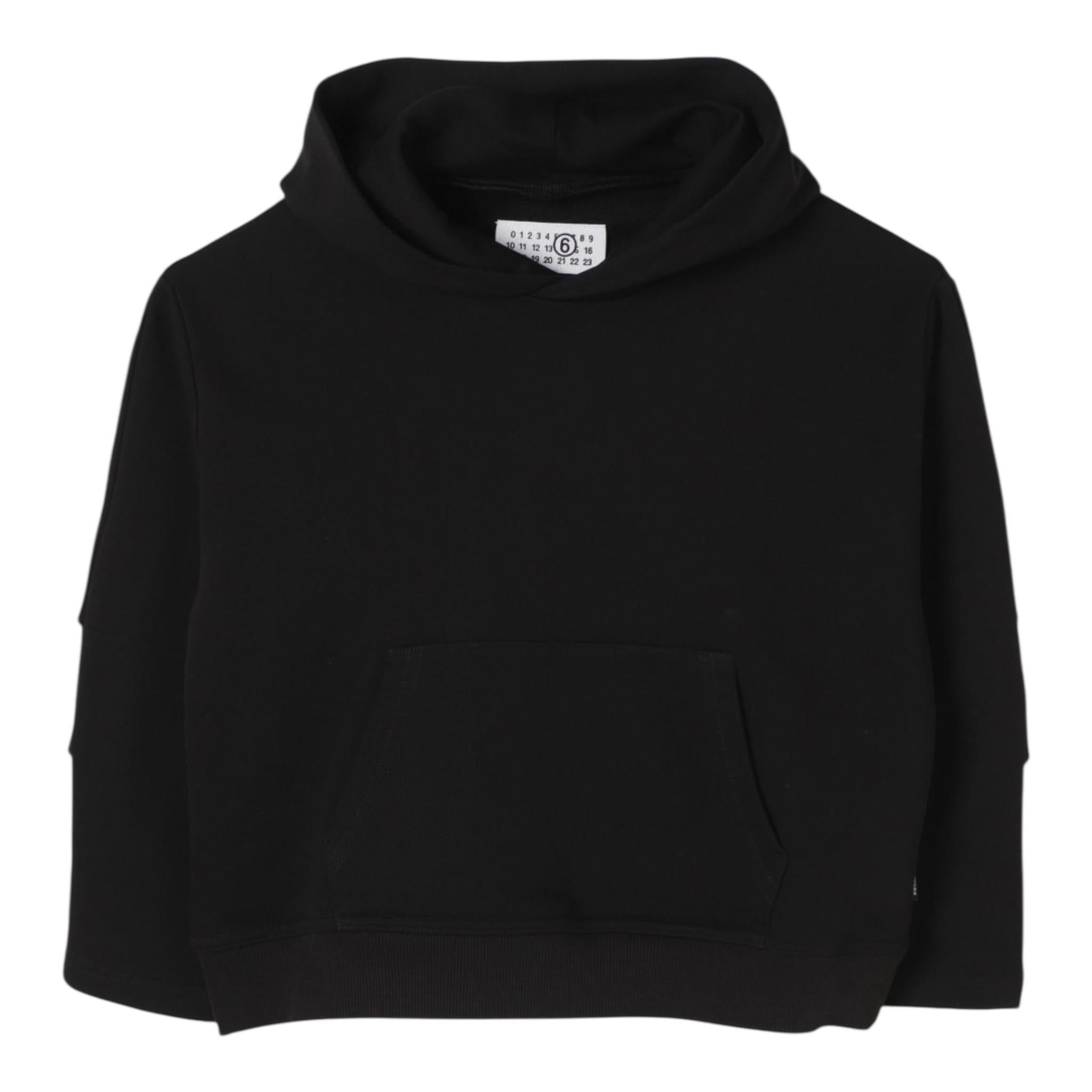 Maison Margiela Felpa Tinta Unita con Cappuccio per Bambino M60767 NERO MAISON MARGIELA 