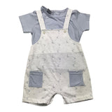 Babidu 2-teiliges Set T-Shirt-Latzhose Weiß für Neugeborene