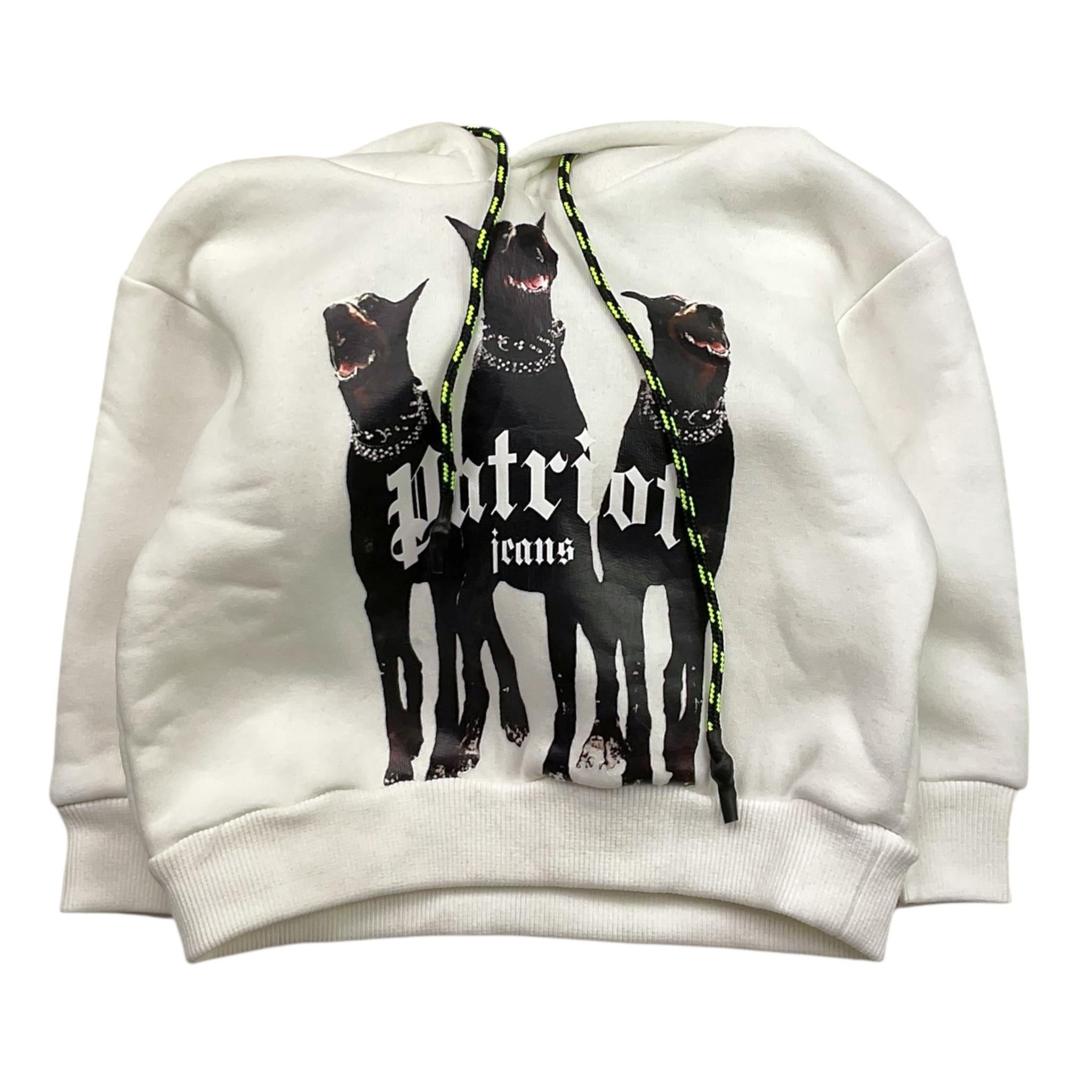 PATRIOT felpa tinta unita con cappuccio e stampa Bianco per Bambino FE0037 BIANCO PATRIOT 