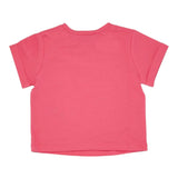 Twinset – Einfarbiges T-Shirt mit Rundhalsausschnitt und rosa Aufdruck für Mädchen