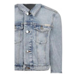 Calvin Klein Giubbino In Denim Tinta Unita con Bottoni per Bambina IB0IB02308 AZZURRO CALVIN KLEIN 