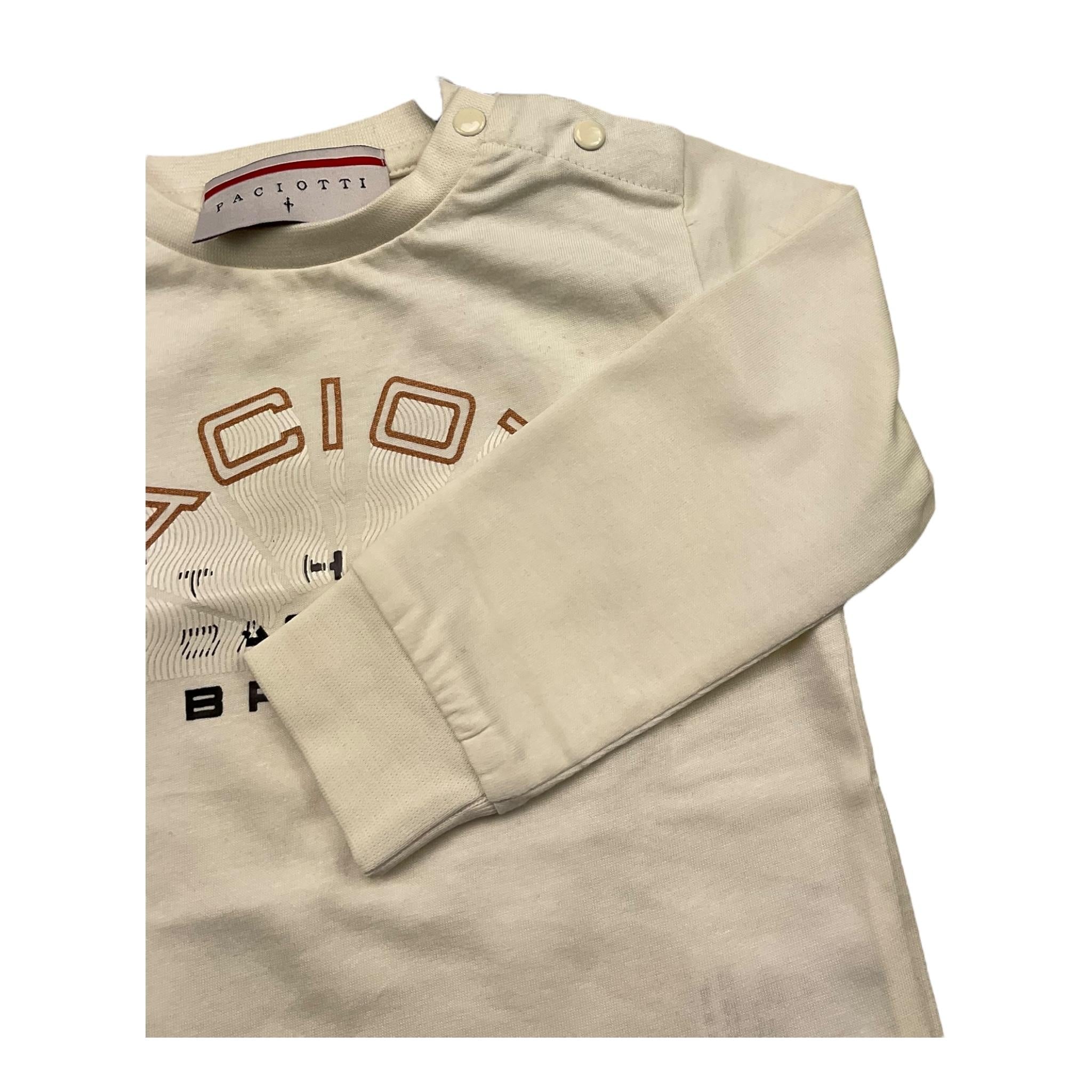 CESARE PACIOTTI shirt girocollo tinta unita con stampa Panna per Neonato TSP5319BX PANNA CESARE PACIOTTI 