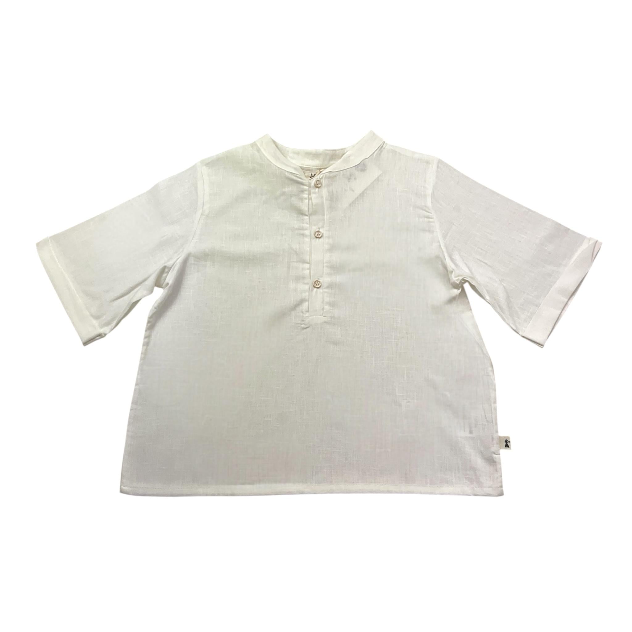 Petit Indi camiciaMezza Manica Girocollo Tinta Unita  per Bambino SS25BK7120 BIANCO PETIT INDI 