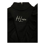HATE LOVE maglia tinta unita collo alto con rouches Nero per Bambina OJSW00338 NERO HATE LOVE 