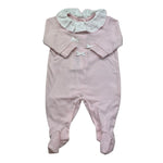 Isabel & Martinez Tutina Manica Lunga Tinta Unita con Ricami per Neonata IM25N409 ROSA ISABEL & MARTINEZ 