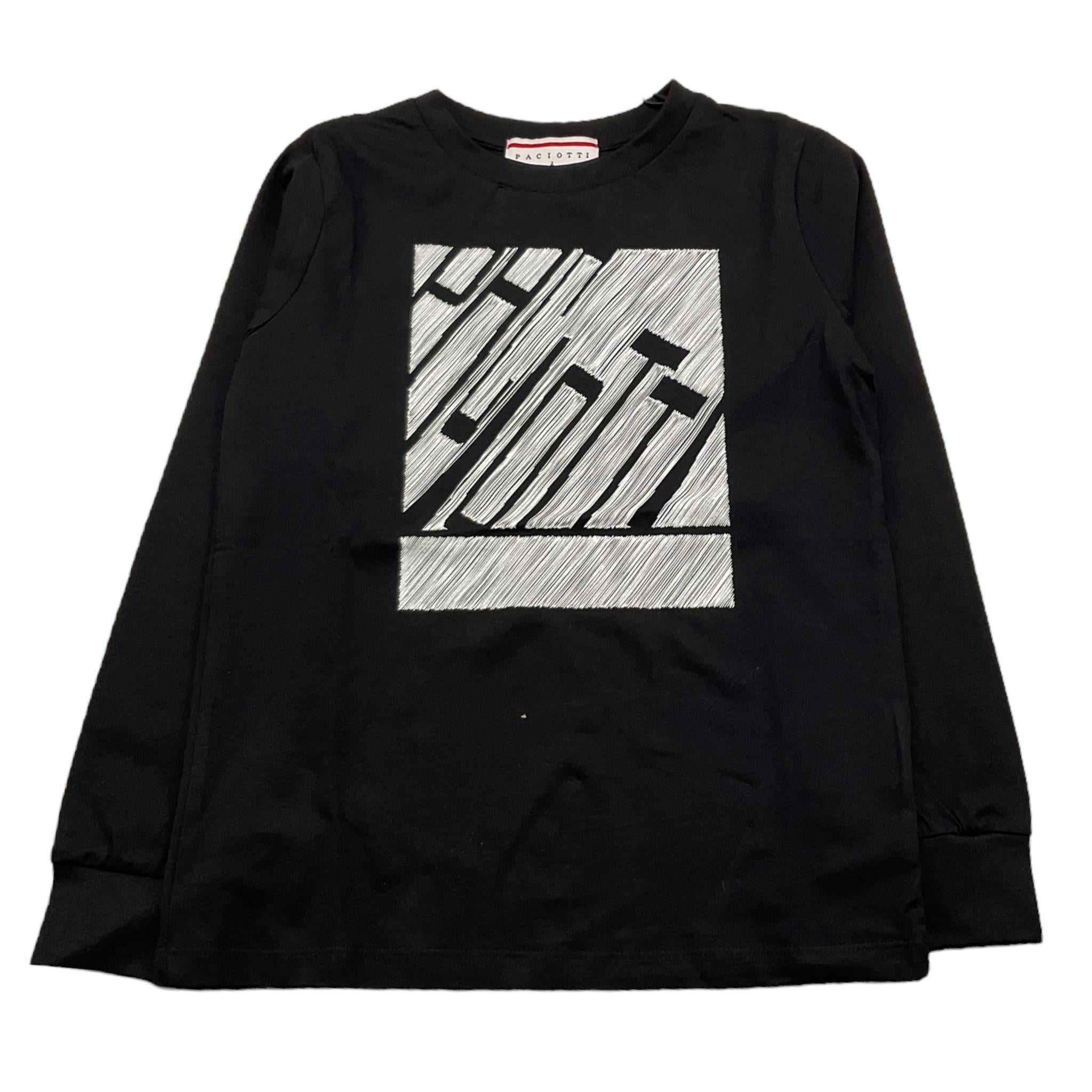 CESARE PACIOTTI shirt girocollo tinta unita con stampa Nero per Bambino TSP5311JX NERO CESARE PACIOTTI 