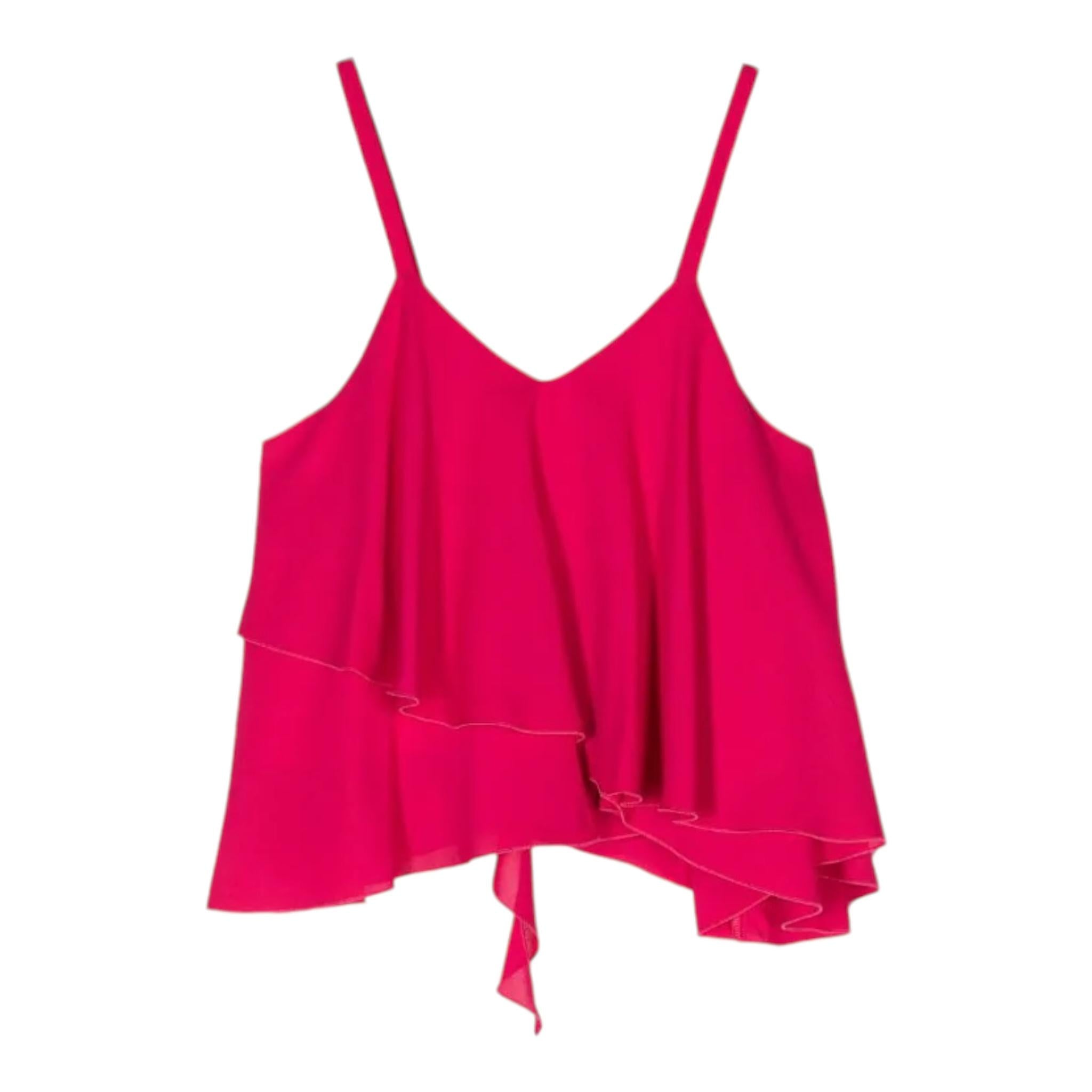 Dondup Top A Bretelline Tinta Unita Cn Rouches Fuxia Per Bambina DFCA017 FUXIA DONDUP 
