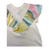 Emilio Pucci Einfarbiges T-Shirt mit Rundhalsausschnitt und Kontrastärmeln in Weiß für Baby-Mädchen
