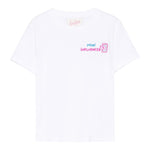 Saint Barth T-Shirt Girocollo Tinta Unita con Stampa per Neonata ELLY001XX BIANCO SAINT BARTH 