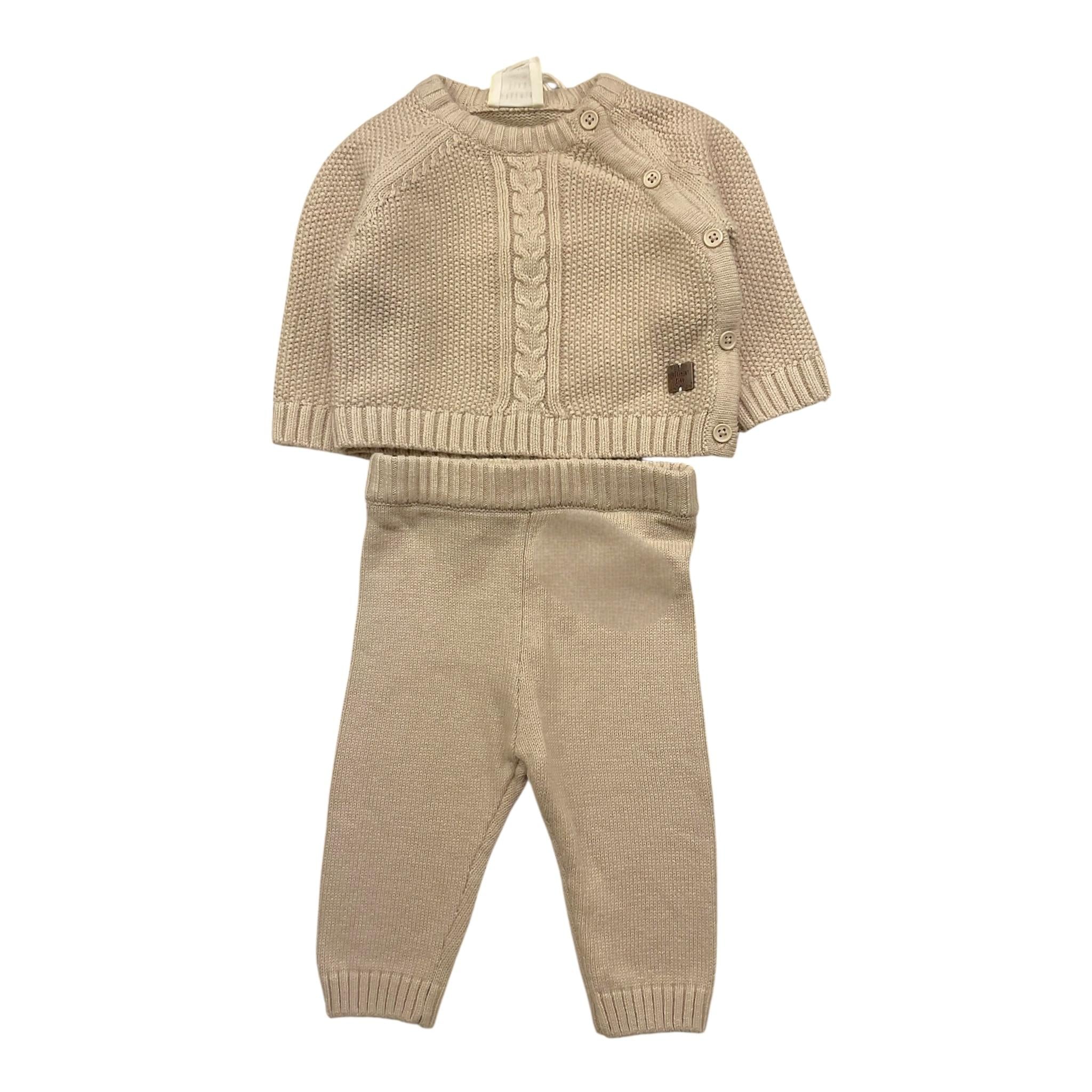 CARRE'MENT BEAU completo 2pz maglia-pantalone tinta unita Beige per Neonato Y30253 BEIGE CARRE'MENT BEAU 