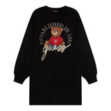 GUESS abito in maglia tinta unita con stampa Nero per Bambina J4BK12Z3GS0 NERO GUESS 
