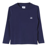C.P. COMPANY shirt girocollo tint unita con logo Blu per Bambino CMO000 BLU C.P. COMPANY 