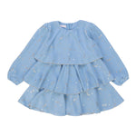 LIU JO abito manica lunga tinta unita con stampe logo Azzurro per Bambina KF4048 AZZURRO LIU JO 
