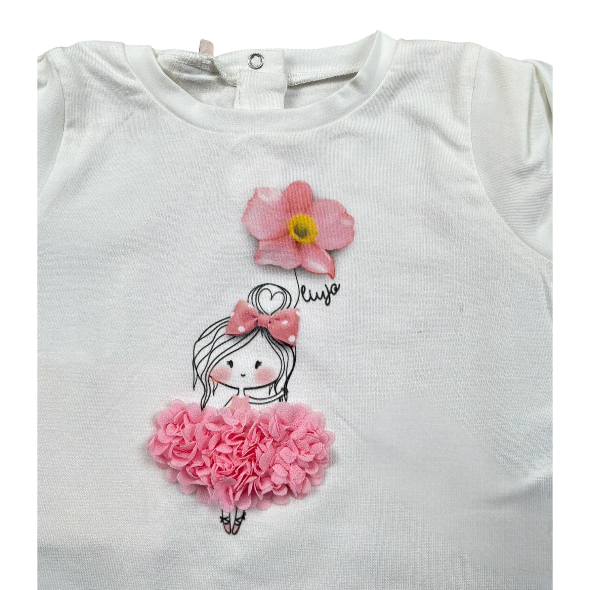 Liu Jo T-Shirt Girocollo tinta unita con Stampa Bianco per Neonata HA4057 BIANCO LIU JO 