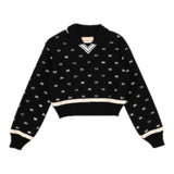 ELISABETTA FRANCHI maglia tinta unita con brillantini logata Nero per Bambina EFMA147 NERO ELISABETTA FRANCHI 