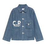 C.P. Company Giubbino In Denim tinta unita con Logo Blu per Bambino CUA003XX BLU C.P. COMPANY 